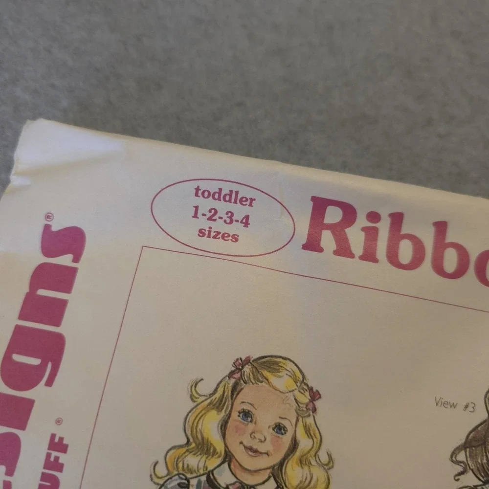 Sunrise Designs Ribbons & Bows Toddler Dresses Pattern Sz 1-4 UNCUT Vintage T109